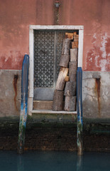 Venice Doorway with Logs.