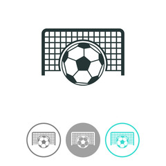 Football gate and ball vector icon. Soccer Sport goalkeeper symbol.