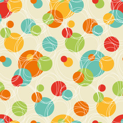 Seamless vintage dots pattern. Spots, dots, bubble, ovals...