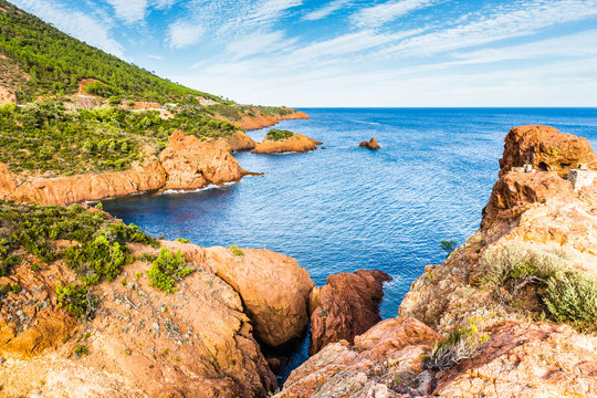Red rocks of Esterel Massif-French Riviera,France