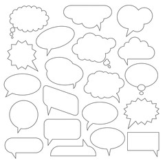 Obraz premium Set of flat white bubbles for speech. Elements for design.