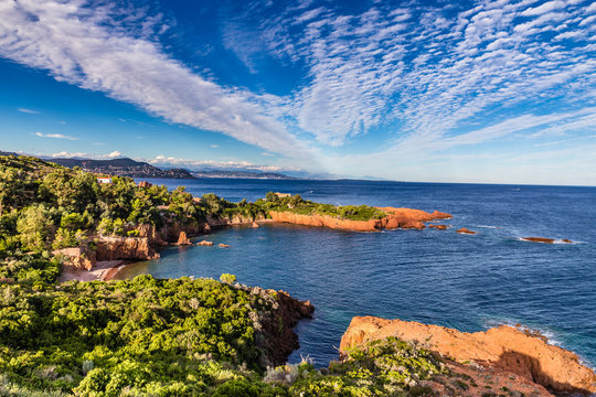 Red rocks of Esterel Massif-French Riviera,France