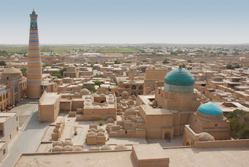 Панорама Ичан-Кала и Минарета Ислам-Ходжа