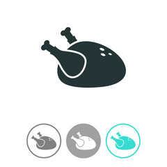 Chicken vector icon. Hen bird meat icon.