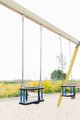 baby swing on playground outdoors