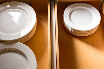 Stack of ceramic white plates