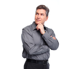 Thinking businessman.