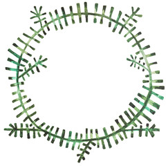 Watercolor fir wreath