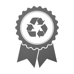Vector badge icon with a recycle sign