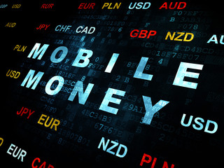 Banking concept: Mobile Money on Digital background