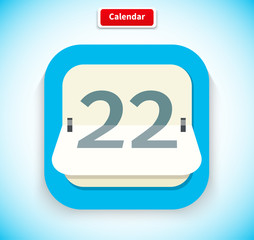 Calendar App Icon Flat Style Design