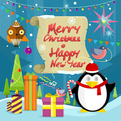 Merry Christmas and Happy New Year Banner