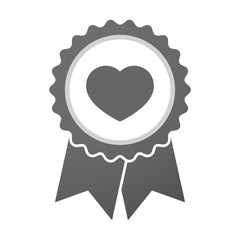 Vector badge icon with a heart