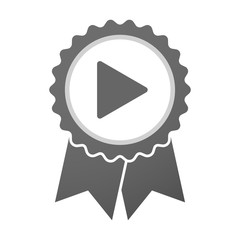 Vector badge icon with a play sign