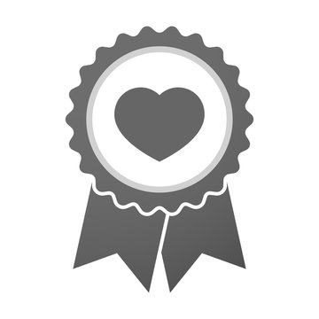 Vector badge icon with a heart