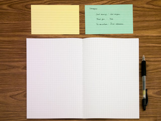 Norwegian; Learning New Language Writing Words on the Notebook