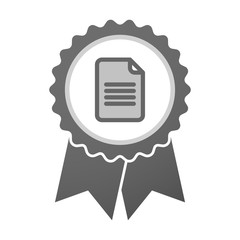 Vector badge icon with a document