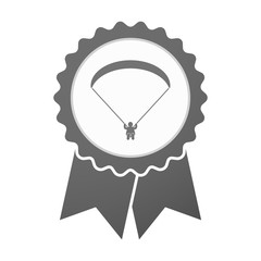 Vector badge icon with a paraglider