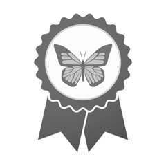 Vector badge icon with a butterfly