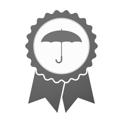 Vector badge icon with an umbrella