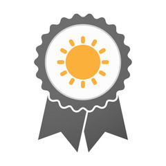 Vector badge icon with a sun