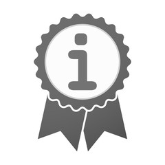 Vector badge icon with an info sign