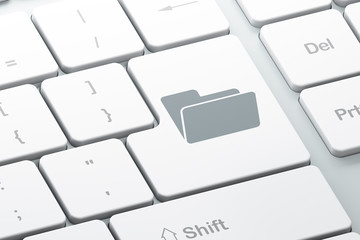 Business concept: Folder on computer keyboard background