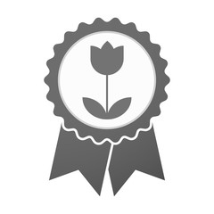 Vector badge icon with a tulip