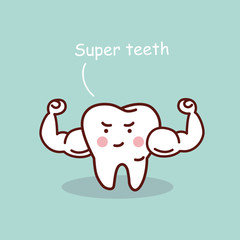 Super health cartoon tooth