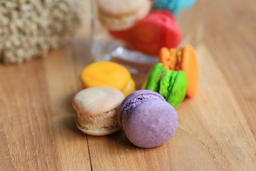 traditional french colorful macaroons