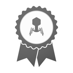 Vector badge icon with a virus
