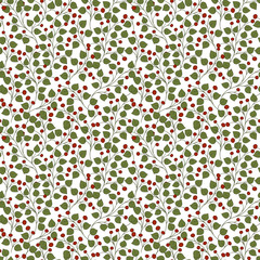 Art Deco vintage pattern with sprigs and berries