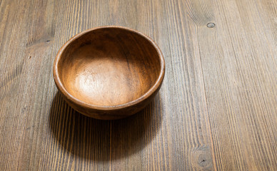 wooden bowls on table