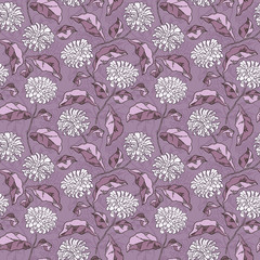 Floral seamless pattern. Background with chrysanthemum