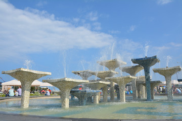 Fototapeta premium Fountains in Gdynia