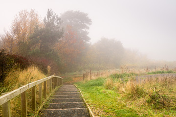 Steps to Flodden Monument in Fog