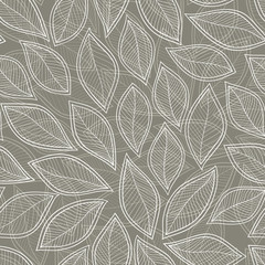 Abstract seamless pattern with leaves
