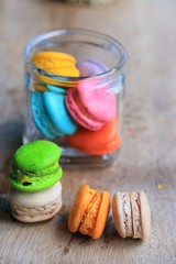 traditional french colorful macaroons