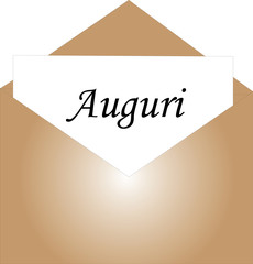 Busta con dentro biglietto di Auguri