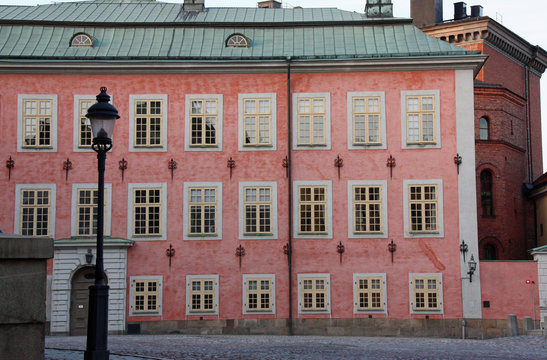 Stockholm, façades colorées dans la vieille ville, Suède