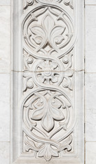 Marble carved ornament decoration detail