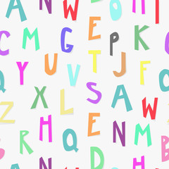 Kids alphabet seamless pattern
