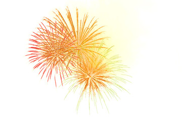 Fototapeta premium Beautiful colorful firework isolated display for celebration hap