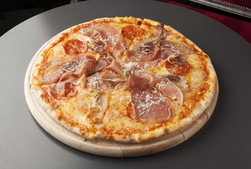 pizza with ham and sausage