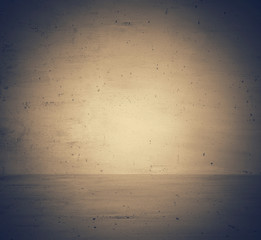 empty grey room, retro filtered, instagram style