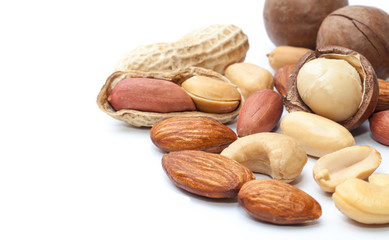 Mixed nut isolated on the white background