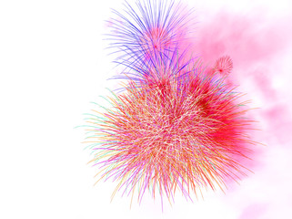 Obraz premium Beautiful colorful firework isolated display for celebration hap