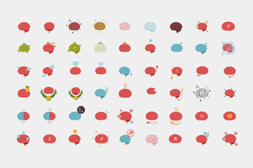 Brain icon set