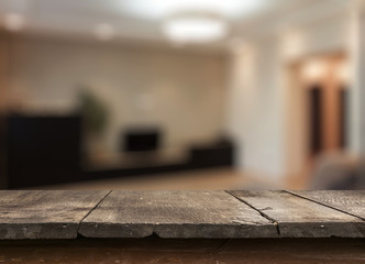 table in the living room