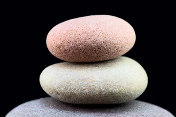 Fototapeta na wymiar Round colorful spa stones